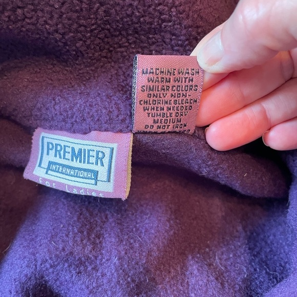 Premiere International Purple 1/4 Zip Fleece Snowflake Pull Over Size M 90s - Picture 6 of 6